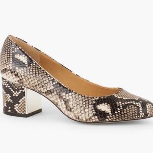 IVORY/BLACK MULTI ISA PUMPS - CROC EMBOSSED